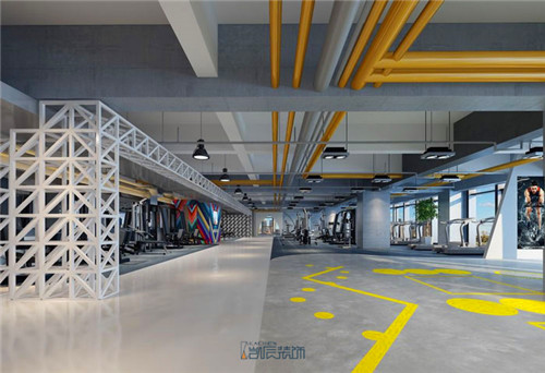 健身会所装修效果图展示——星空装饰